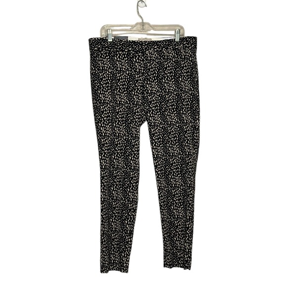 Banana Republic The Sloan fit black cream print straight legs pants size 14 - Picture 8 of 12